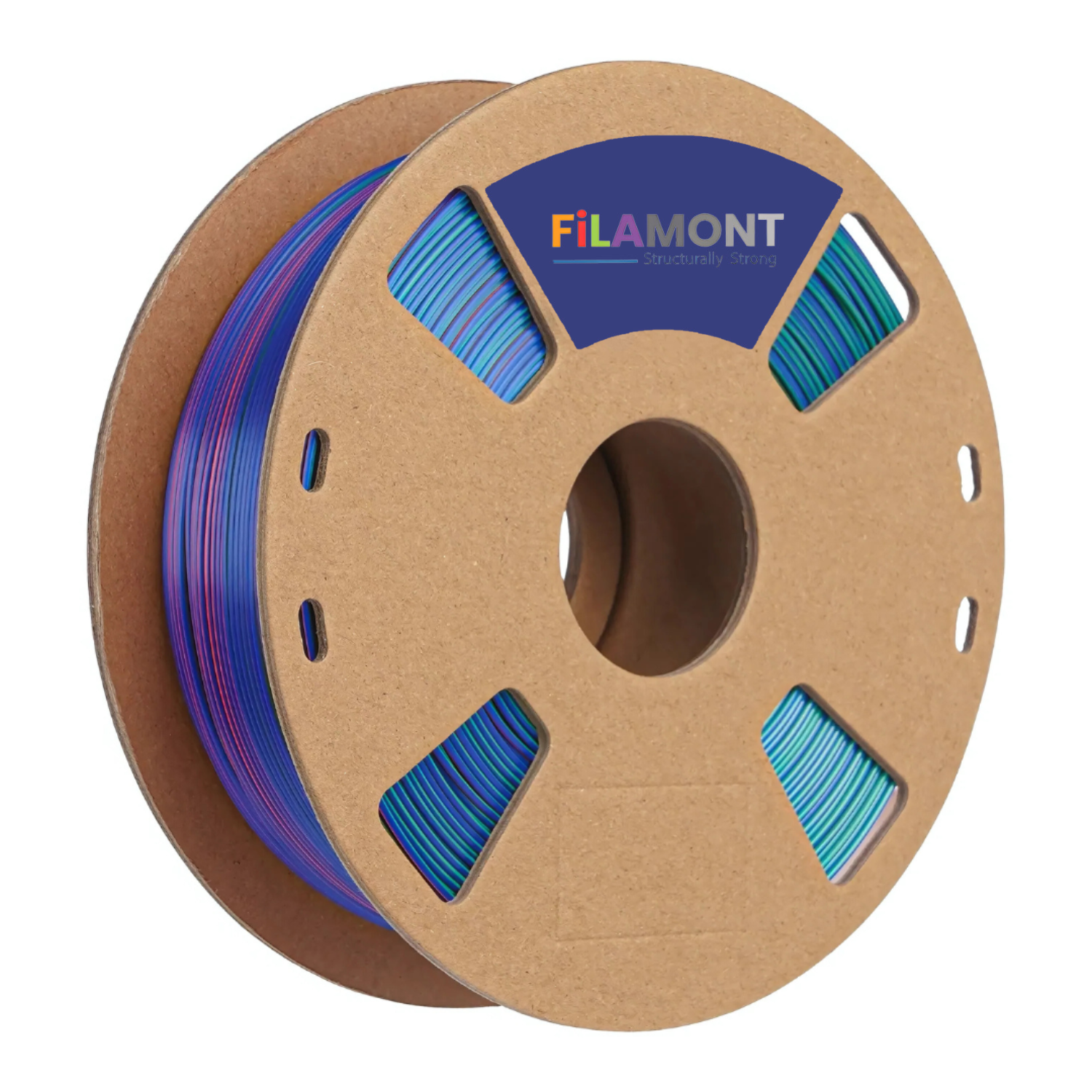 Filamont Silk Tri Color Red, Green, and Purple 3D Printer Filament | Robodo