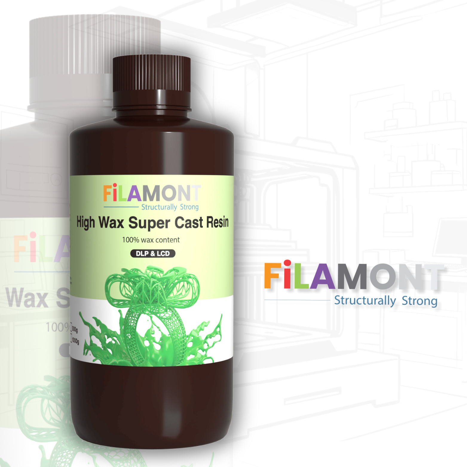 Filamont High Wax Cast Resin 100% (Golden Yellow) | Robodo