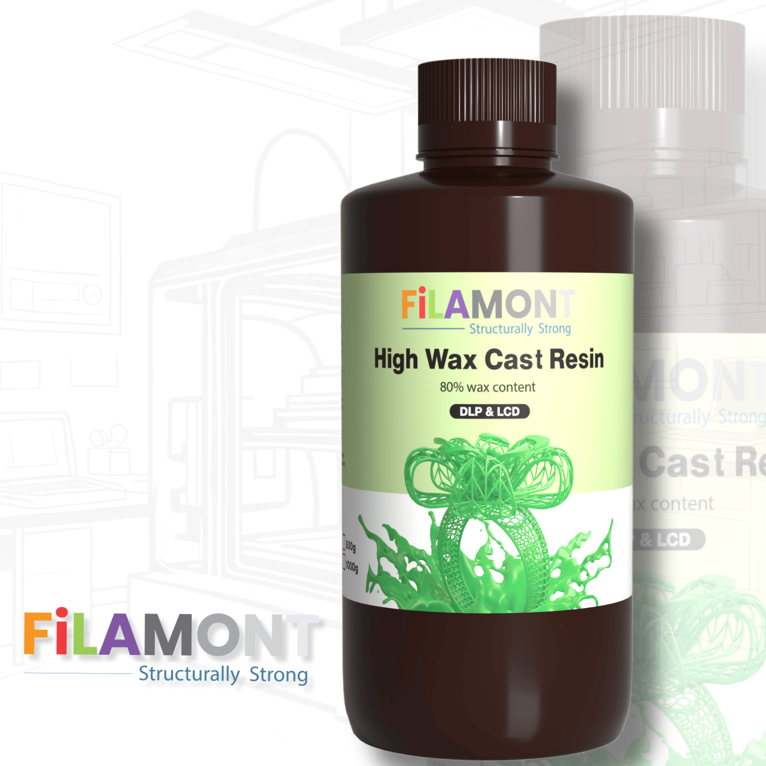 Filamont High Wax Cast Resin 80% (Dark Green) | Robodo