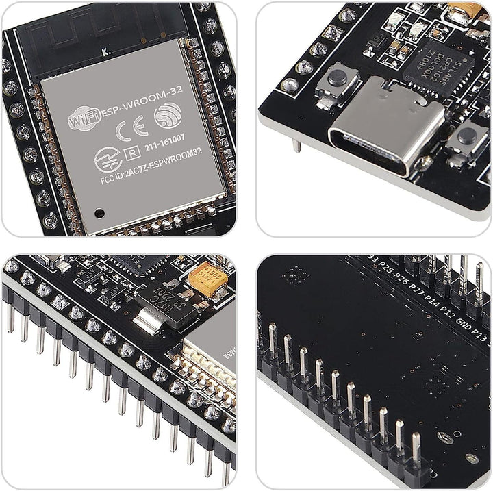 ESP32 WROOM-32 C Type CP2102 USB Dual Core WiFi + Bluetooth 38 Pins ...