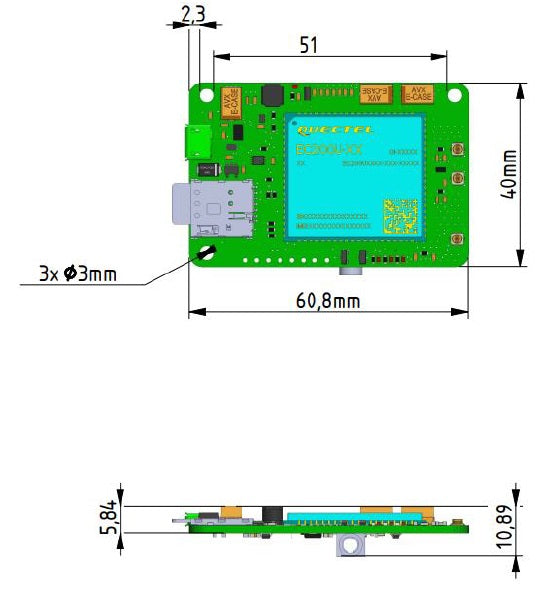 7Semi EC200U LTE 4G GNSS Mini Industrial Modem USB-C, 26V Range - Robodo