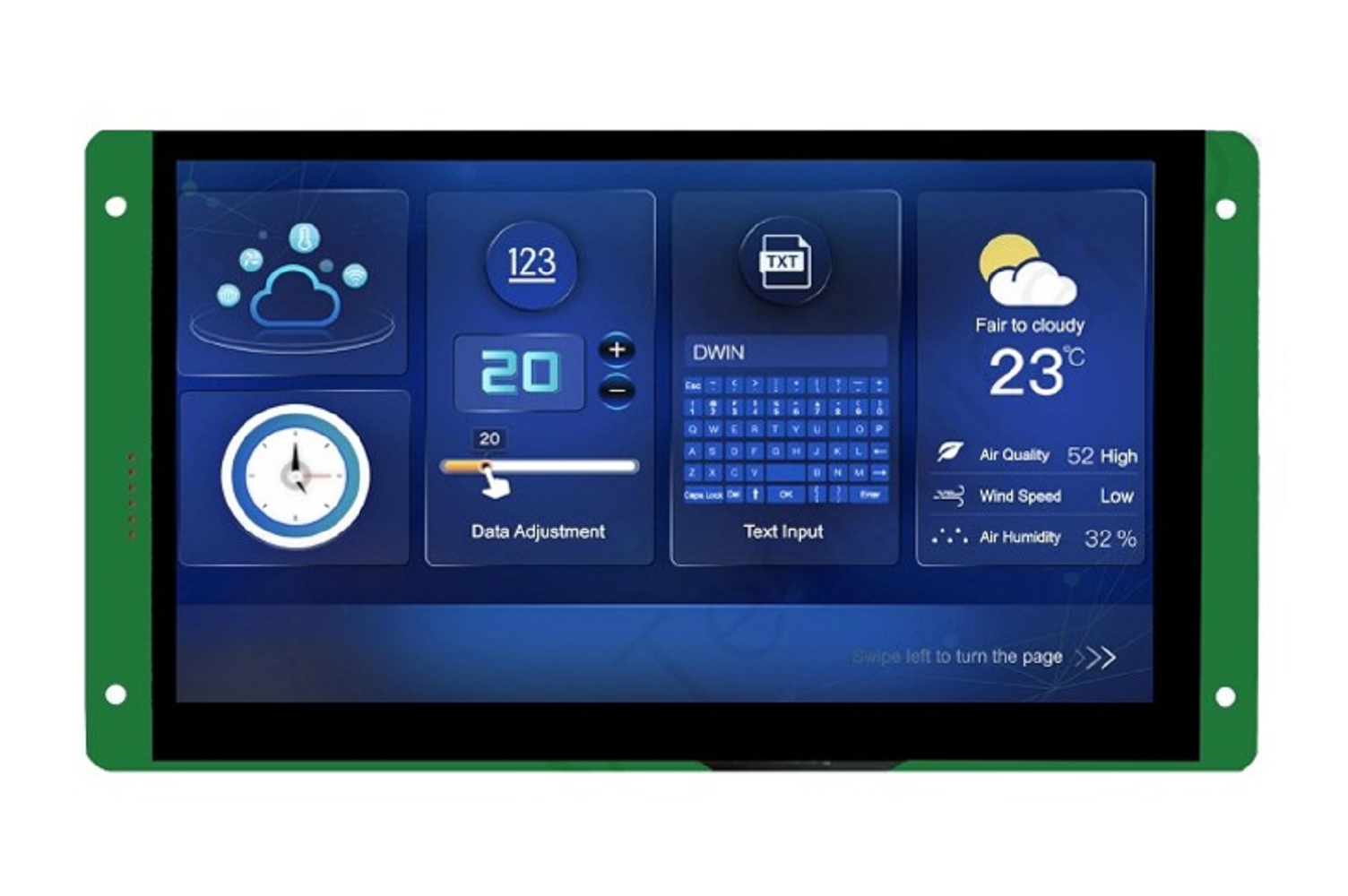 DWIN 7 inch DMG80480C070_03WTC 800 X 480 LCD Capacitive Touch Display ...
