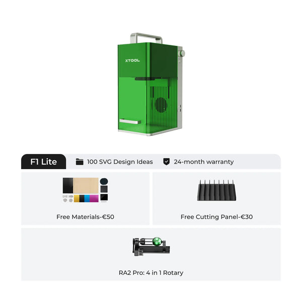 xTool F1-Lite Light Green Portable High Speed Laser Engraver – Compact Power for Everyday Customization