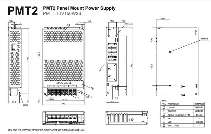 Delta Industrial Power Supply SMPS 12V 12.5A 150W PMT-12V150W2BA - Robodo