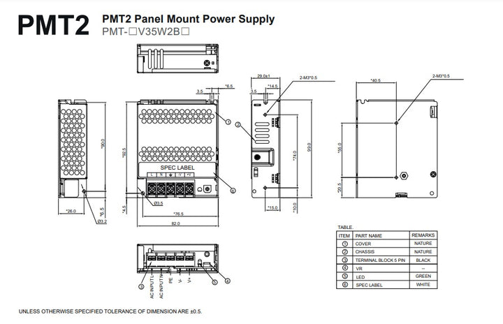 Delta Industrial Power Supply SMPS 12V 3A 36W PMT-12V35W2BA - Robodo