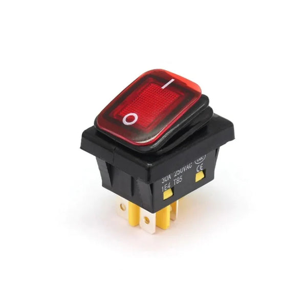 4 Pins 250V 12V UL Illuminated 30A Rocker Switch – RED - Robodo