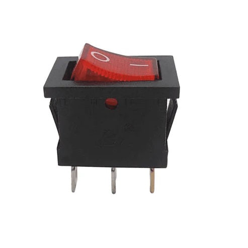 Rocker switch 6A 250V SPDT 3 PIN Red LED - Robodo