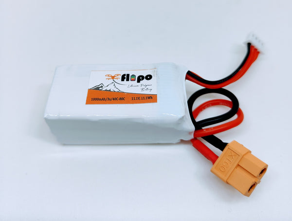 Flipo 1000mAh 3S 40C/80C (11.1V) Lithium Polymer Battery Pack LIPO