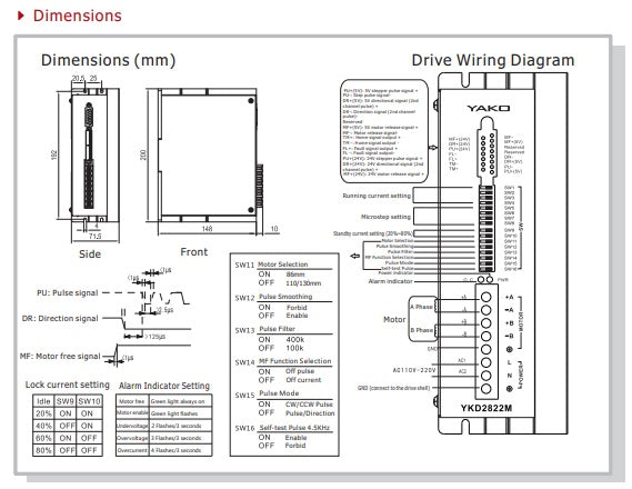 YAKO YKD2822M DSP digital Microstepper Stepper driver high performance ...