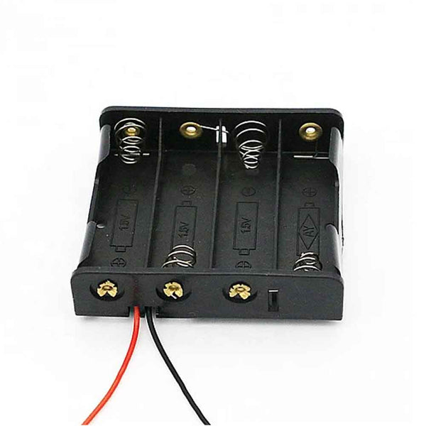 Black Plastic Storage Box Case Holder for Battery 4 x 18650 Cell Box, without Cover