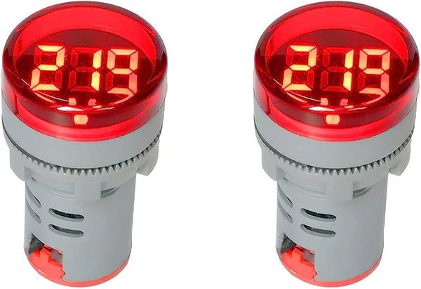 Red AC60-500V 22mm AD16-22DSV LED Voltmeter Indicator Light with Big Digital Tube