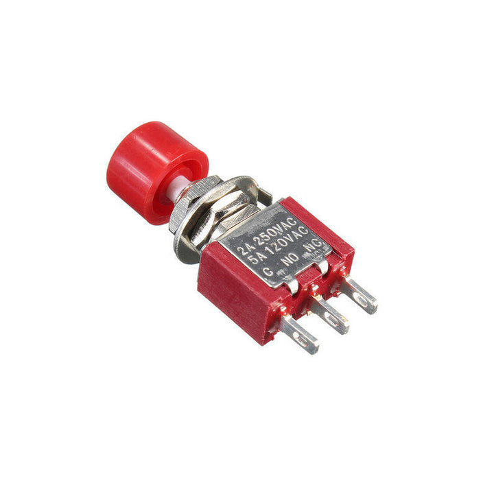 Red DS-612 6MM 3PIN Mini Momentary Self- Reset Automatic Return Push Button Switch - Robodo