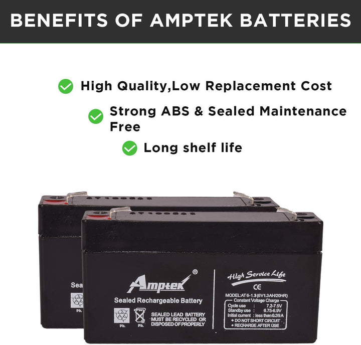 Agnes Amptek 6V 1.3AH / 20HR Sealed Rechargeable Battery - Robodo