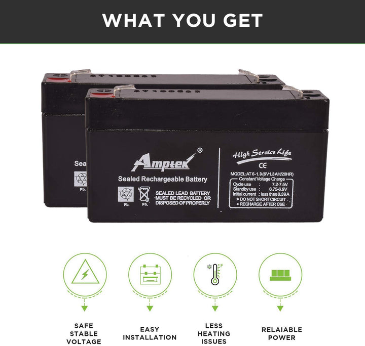 Agnes Amptek 6V 1.3AH / 20HR Sealed Rechargeable Battery - Robodo