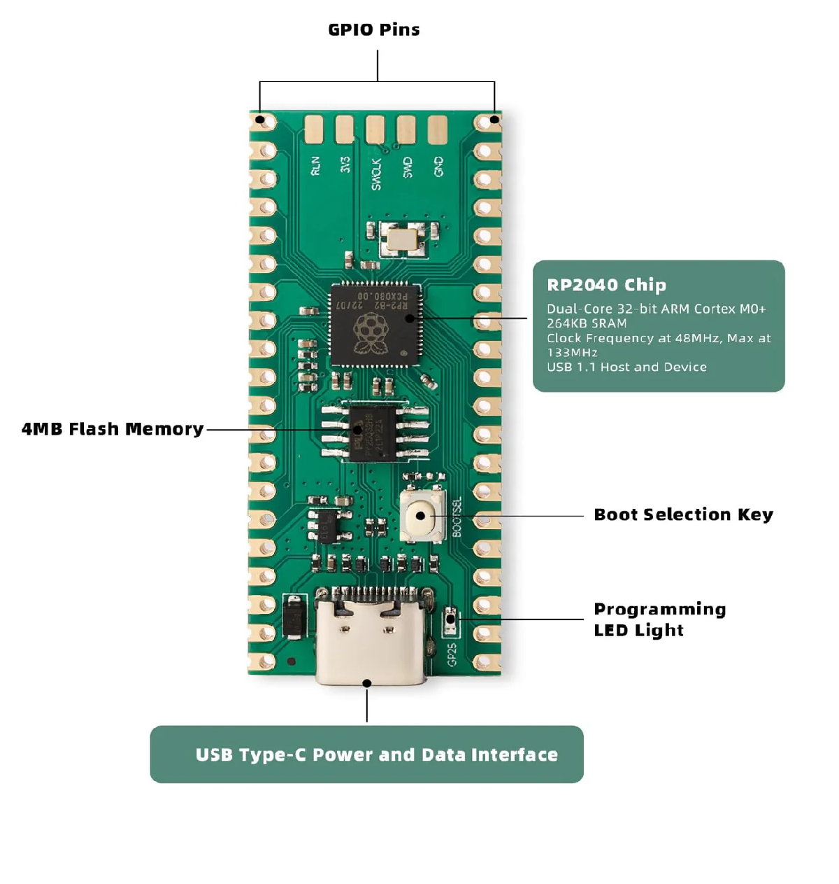 Raspberry pi PICO C-Type | Robodo