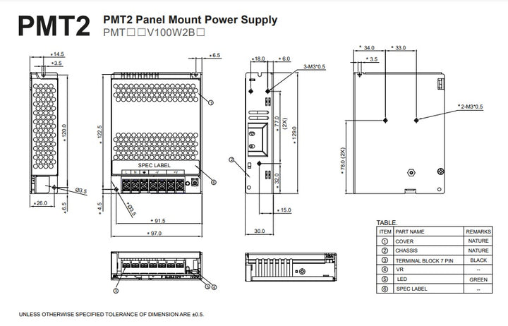 Delta Industrial Power Supply SMPS 24V 4.5A 108W PMT-24V100W2BA - Robodo