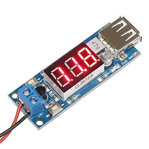 Dc 4.5-40v to 5v 2a USB charger dc-dc step-down buck converter voltmeter