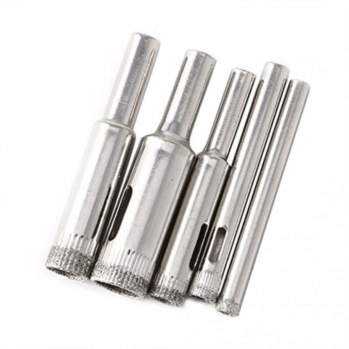 Diamond Coated Core Hole Saw Drill Bit Tools for Tiles Marble Glass (5mm 6mm 8mm 10mm 12mm) - Set of 5