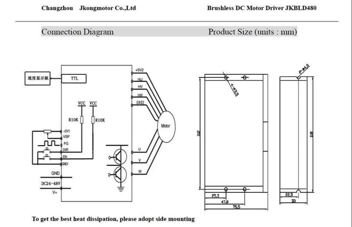 JKBLD480 Brushless Motor Driver Max 480W.