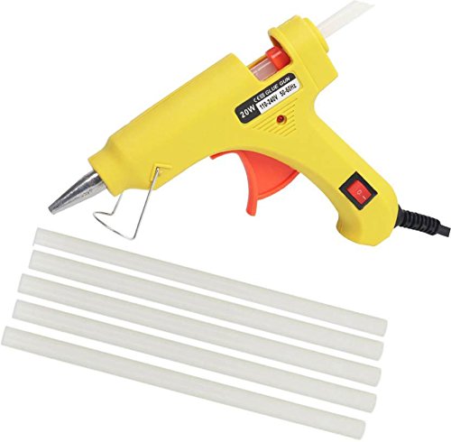 20 WATT Leak Proof Glue Gun with 5 Glue Sticks 8 inch Long Glue Sticks.