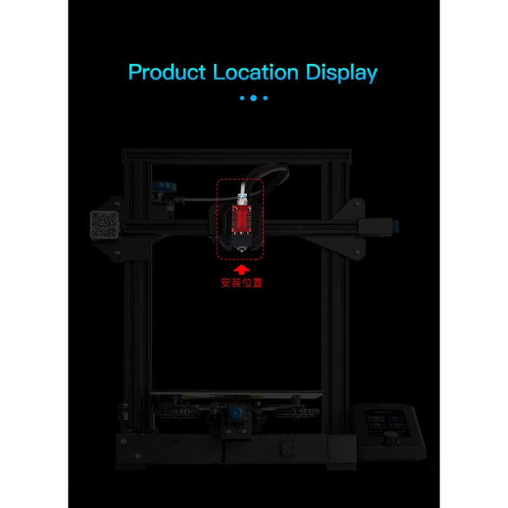 Original Creality Ender 3 CR-10/CR-10S Hotend Assembled, 24V 40W MK8 Extruder Kit for Ender 3 PRO, with Aluminum Heating Block 1.75mm, 0.4mm Nozzle (Red) for Creality 3D Printer.