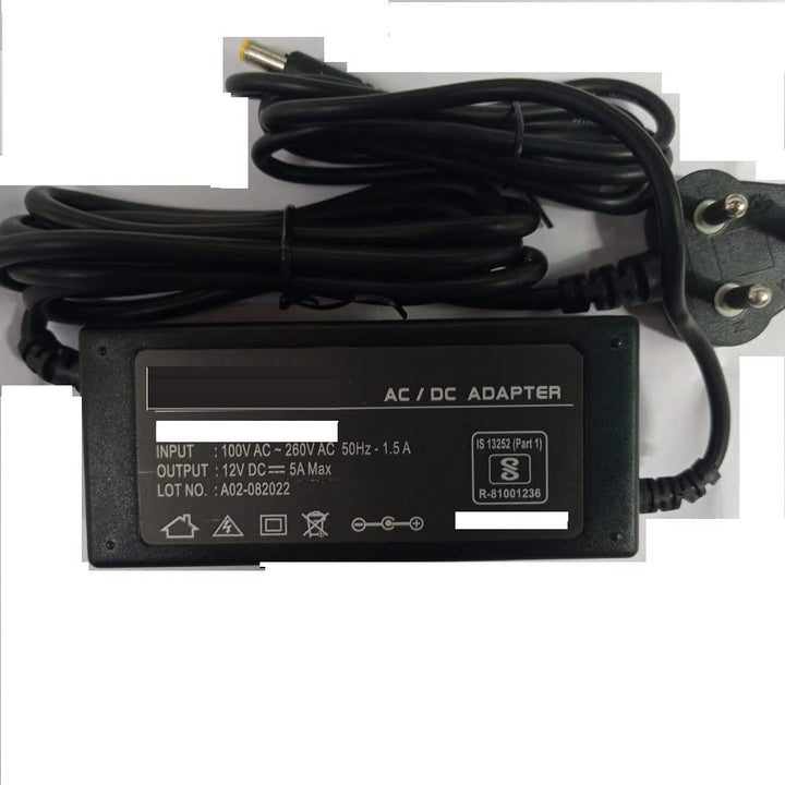 Standard 12V 5A 60W Power Supply with 5.5mm DC Plug.