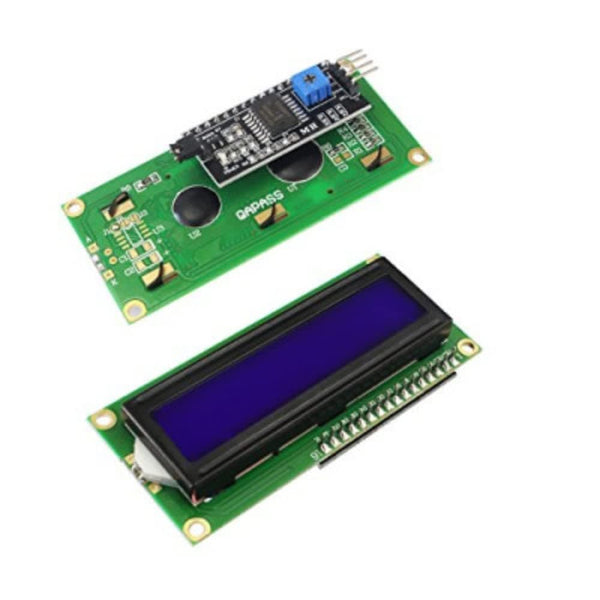 1602 (16x2) LCD Display with I2C/IIC interface - Blue Backlight.