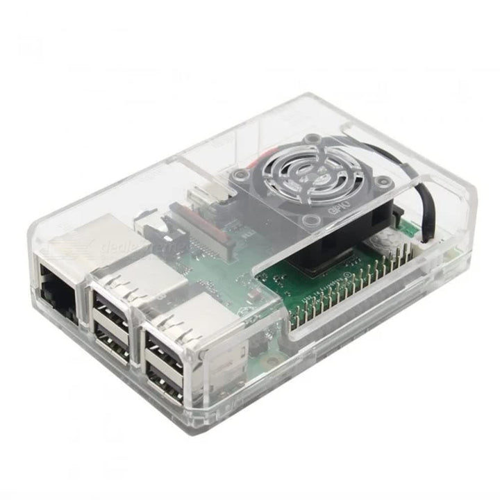 New High Quality Transparent ABS Case for Raspberry Pi 3/3+ with Slot for Cooling Fan & GPIO.