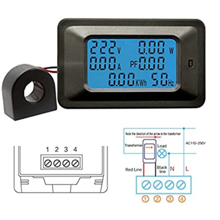 AC 20KW 100Amp 6 in 1 Digital Energy Meter Power Meter with Blue Back Light (20 KW Energy Meter).