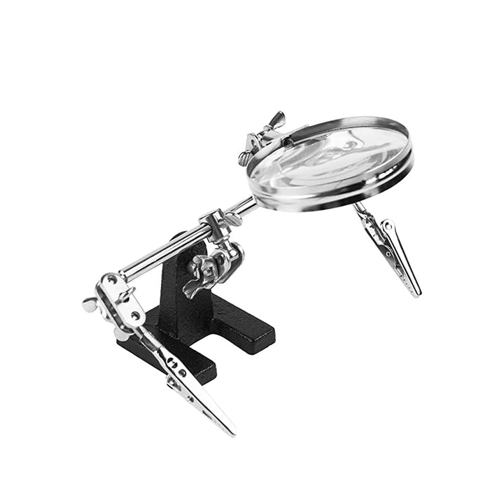 Multipurpose Precision Welding Soldering Machine Iron Stand with Magnifying Glass (Helping Hands).