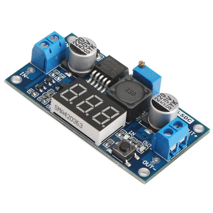 LM2596 2A Buck Step-down Power Converter Module DC 4~40 to 1.3-37V LED Voltmeter.