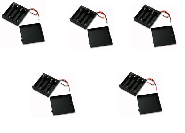 4 x 1.5V AAA battery holder with cover and On/Off Switch (5 pcs).