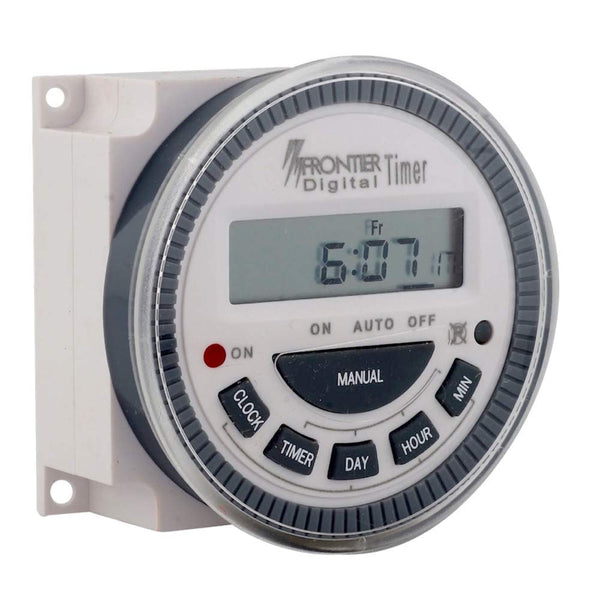 Digital Programmable TM619 5PIN 30AMP Timer Controller Frontier Euro Switch with Replaceable Battery Connecting Thimbles.