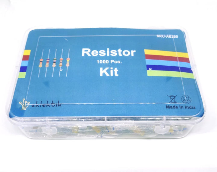 Eklektik 1000 Pcs 50 Values Resistor Kit 1 Ohm-1M Ohm with 5% 1/4 W Metal Film Resistors Assortment (20pcs each Value).