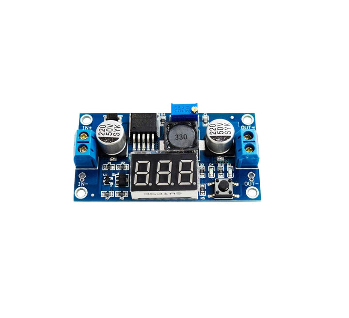 LM2596 2A Buck Step-down Power Converter Module DC 4~40 to 1.3-37V LED Voltmeter.