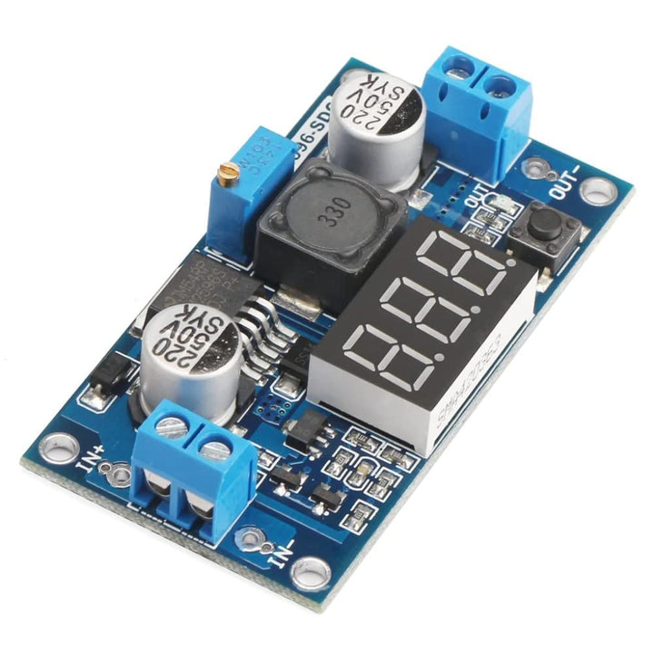 LM2596 2A Buck Step-down Power Converter Module DC 4~40 to 1.3-37V LED Voltmeter.