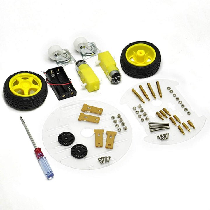 2WD Mini Round Double-Deck Smart Robot Car Chassis DIY Kit.