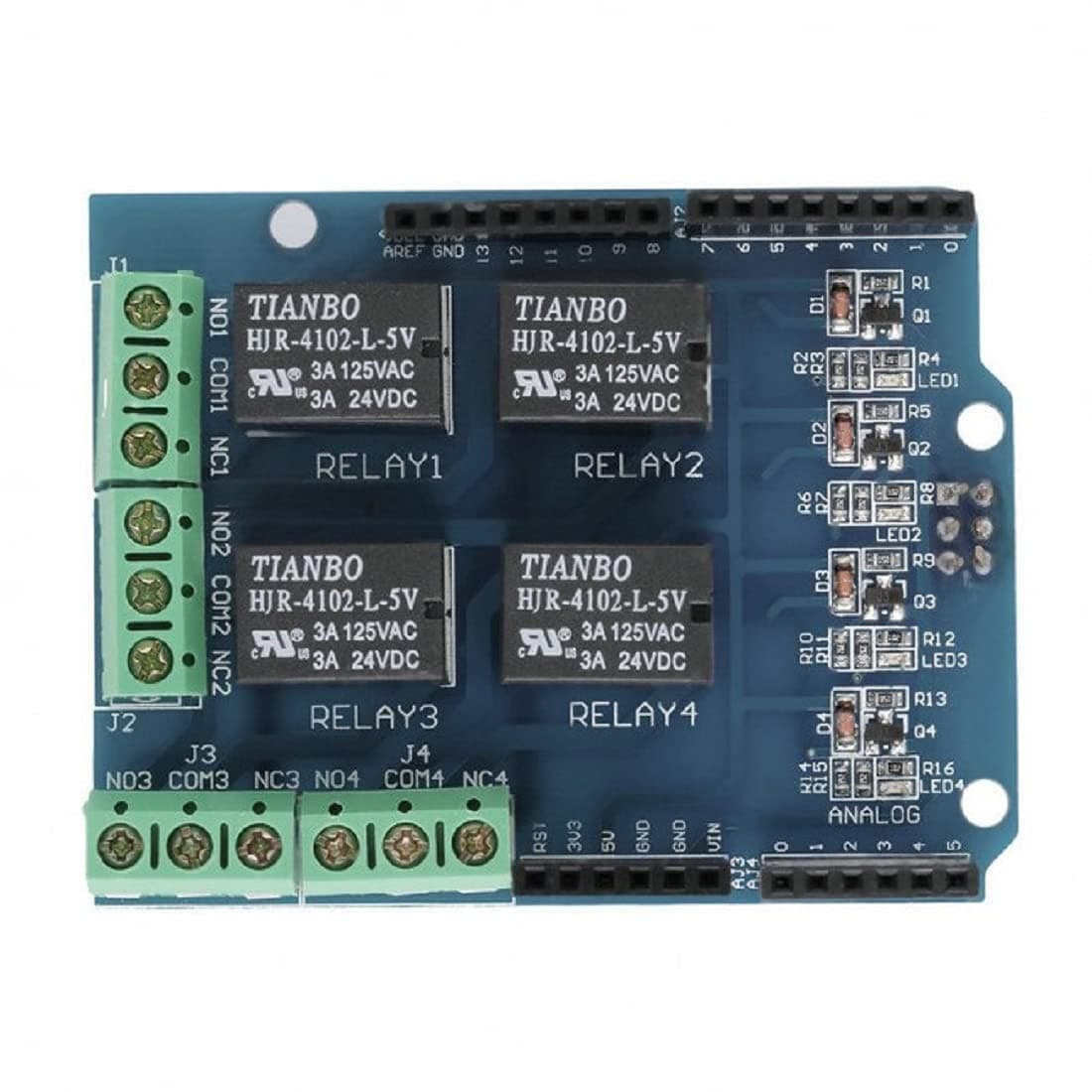 4 Channel 5V Relay Module Shield for Uno | Robodo