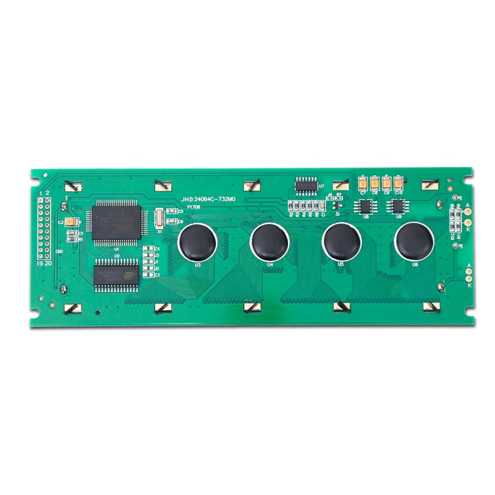 240 x 64 Yellow/Green color DC 5V Character LCD display module (JHD 24064C-732M0).