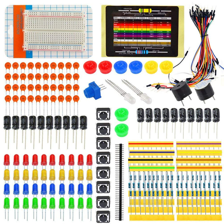 Electronics Component Basic Starter Kit 1 for Resistor capacitor and components - Compatible With Uno, Mega2560, Raspberry Pi.