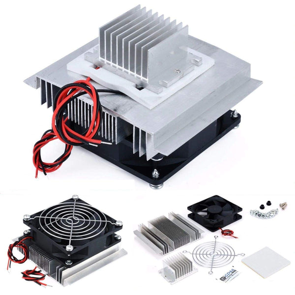 Thermoelectric Peltier/TEC based Refrigeration Cooler kit DC 12V Including All Accessories Fan + Heatsink + Screws.