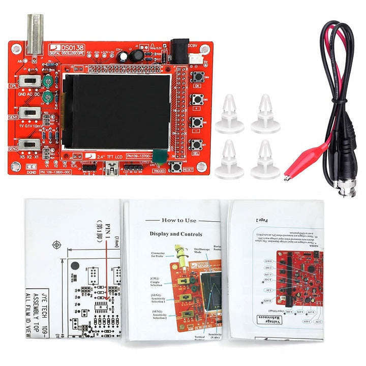DSO138 2.4 inch TFT Handheld Pocket-size Digital Oscilloscope Kit DIY Parts Electronic Learning Set Soldered.