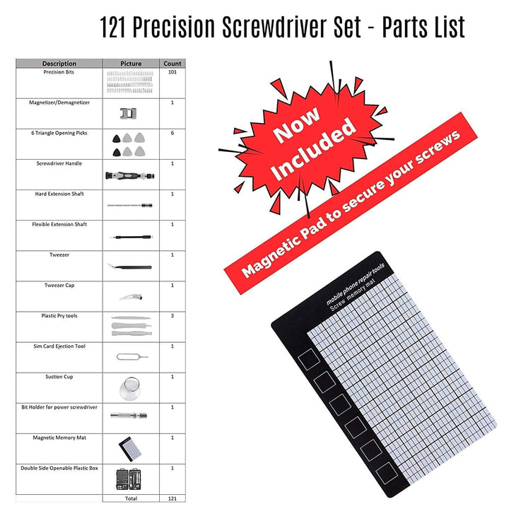 121 in 1 Precision Screwdriver Set Laptop Mobile Screwdriver Kit Magnetic, Impact Driver Bits Set with Case,Computer Repair Tool Kit.