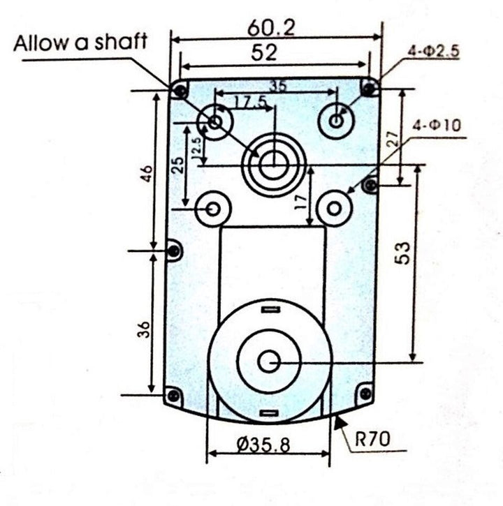 12v DC Square Gear / Geared Motor 10 RPM - High Torque