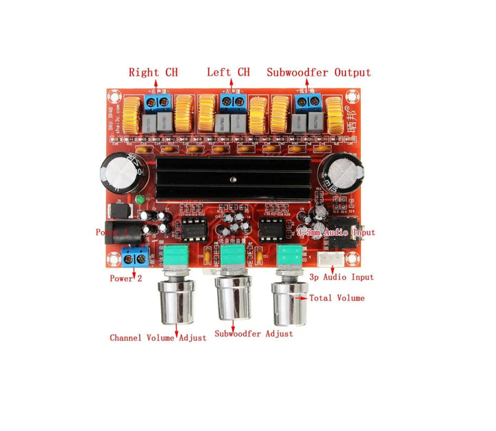 TPA3116D2 50Wx2+100W 2.1 Channel Digital Subwoofer Amplifier Board 12V-24V