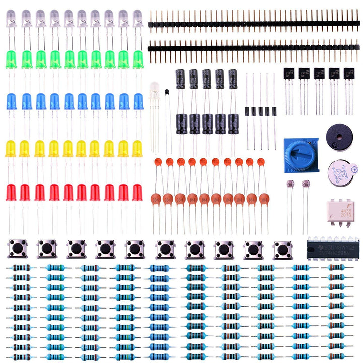Electronics Component Basic Starter Kit E4-2 Starter Kit for Resistor capacitor and components - Compatible With Arduino Uno, Mega2560, Raspberry Pi.