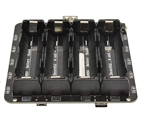 4 Holders 18650 Lithium Battery V9 Shield Micro USB Type-C 5V/3A 3.3V/1A Power Bank Battery Charging Module ESP32 (2 switch).