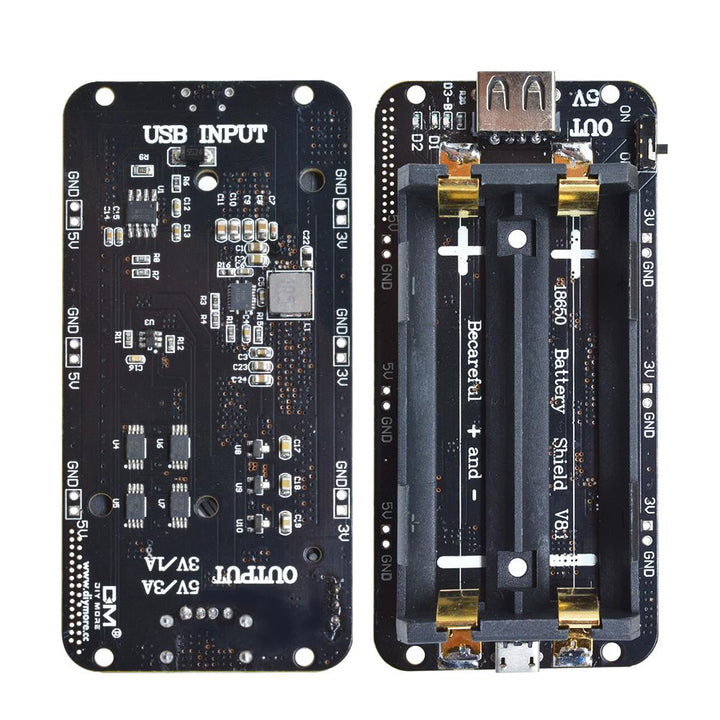 4 Holders 18650 Lithium Battery V9 Shield Micro USB Type-C 5V/3A 3.3V/1A Power Bank Battery Charging Module for ESP32 (1 switch).