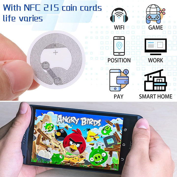Ntag 213 NFC Tags Sticker Usable Capacity:144, 13.56 MHZ ISO 14443A RFID Tag Universal Label (10 pcs).