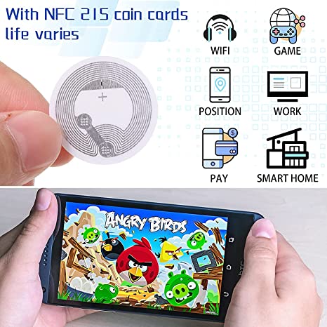 Ntag 215 NFC Tags Sticker Usable Capacity:504, 13.56 MHZ ISO 14443A RFID Tag Universal Label (10 pcs).